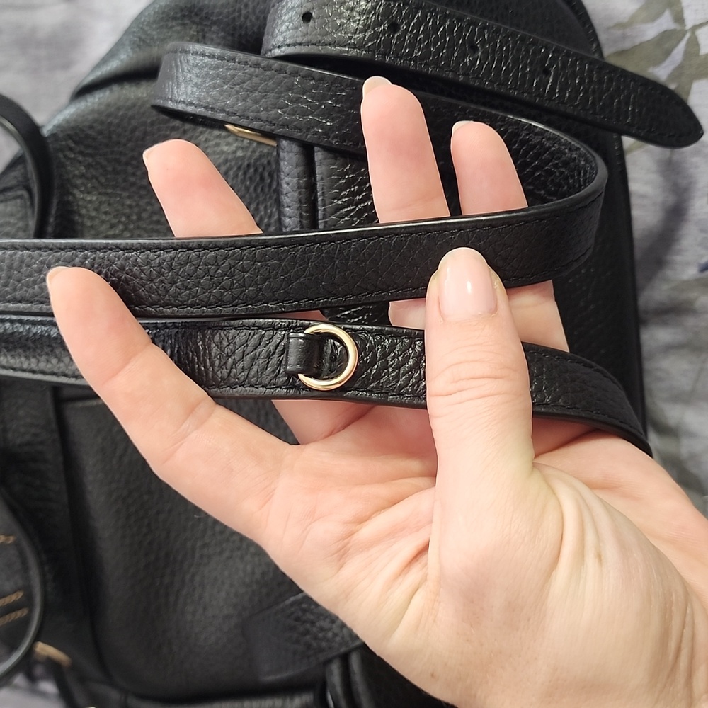 Coach Black Pebble Leather Backpack - Picture 6 of 6
